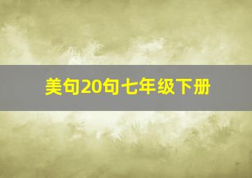 美句20句七年级下册