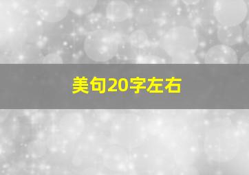 美句20字左右