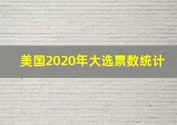 美国2020年大选票数统计