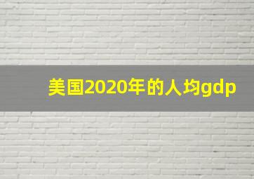 美国2020年的人均gdp