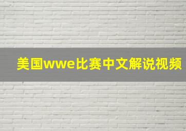 美国wwe比赛中文解说视频