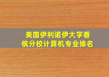 美国伊利诺伊大学香槟分校计算机专业排名