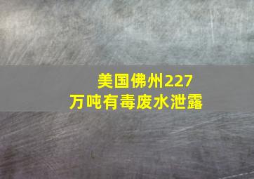 美国佛州227万吨有毒废水泄露