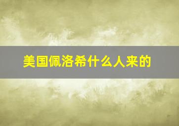 美国佩洛希什么人来的