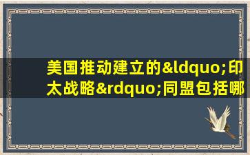 美国推动建立的“印太战略”同盟包括哪几个国