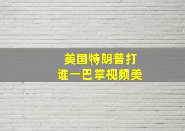 美国特朗普打谁一巴掌视频美