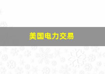 美国电力交易