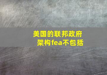 美国的联邦政府架构fea不包括