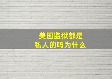 美国监狱都是私人的吗为什么