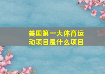 美国第一大体育运动项目是什么项目