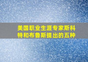 美国职业生涯专家斯科特和布鲁斯提出的五种