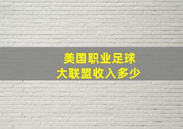 美国职业足球大联盟收入多少