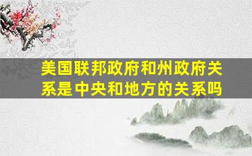 美国联邦政府和州政府关系是中央和地方的关系吗