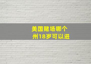 美国赌场哪个州18岁可以进