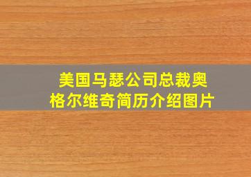 美国马瑟公司总裁奥格尔维奇简历介绍图片