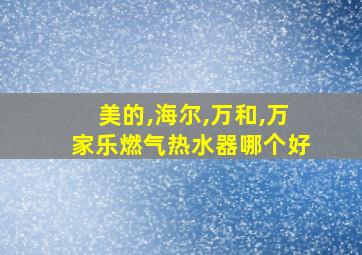 美的,海尔,万和,万家乐燃气热水器哪个好