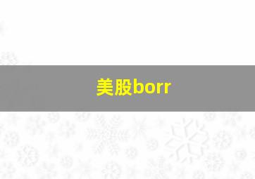 美股borr