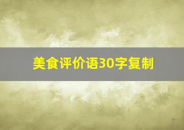 美食评价语30字复制