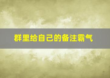 群里给自己的备注霸气