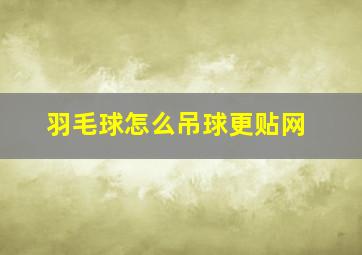 羽毛球怎么吊球更贴网