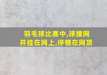 羽毛球比赛中,球撞网并挂在网上,停顿在网顶