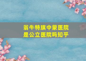 翁牛特旗中蒙医院是公立医院吗知乎