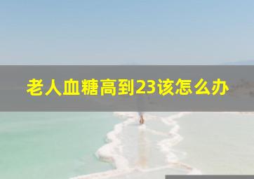 老人血糖高到23该怎么办