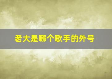 老大是哪个歌手的外号