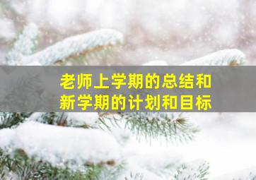 老师上学期的总结和新学期的计划和目标