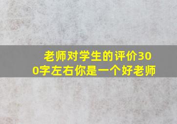 老师对学生的评价300字左右你是一个好老师