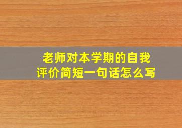 老师对本学期的自我评价简短一句话怎么写