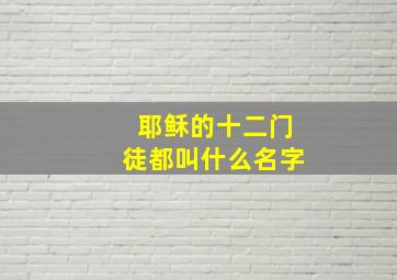 耶稣的十二门徒都叫什么名字