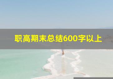 职高期末总结600字以上