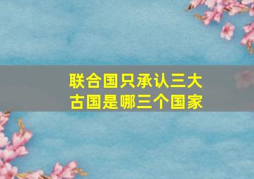 联合国只承认三大古国是哪三个国家