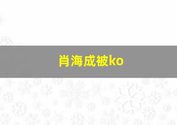 肖海成被ko