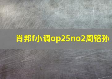 肖邦f小调op25no2周铭孙