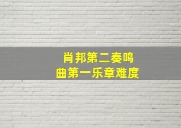 肖邦第二奏鸣曲第一乐章难度