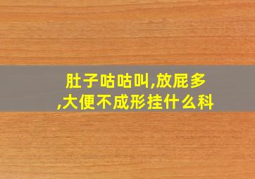 肚子咕咕叫,放屁多,大便不成形挂什么科