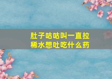 肚子咕咕叫一直拉稀水想吐吃什么药