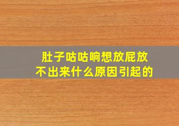 肚子咕咕响想放屁放不出来什么原因引起的