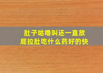 肚子咕噜叫还一直放屁拉肚吃什么药好的快