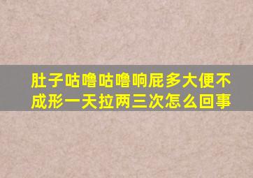 肚子咕噜咕噜响屁多大便不成形一天拉两三次怎么回事