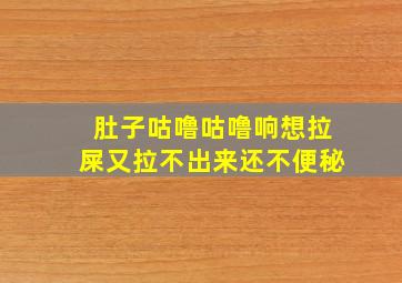 肚子咕噜咕噜响想拉屎又拉不出来还不便秘