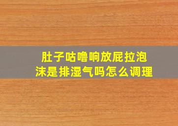 肚子咕噜响放屁拉泡沫是排湿气吗怎么调理