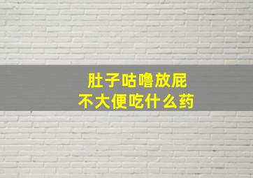 肚子咕噜放屁不大便吃什么药