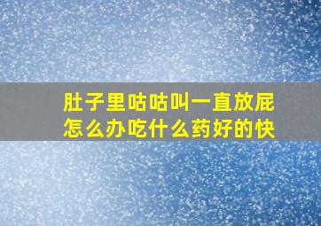 肚子里咕咕叫一直放屁怎么办吃什么药好的快