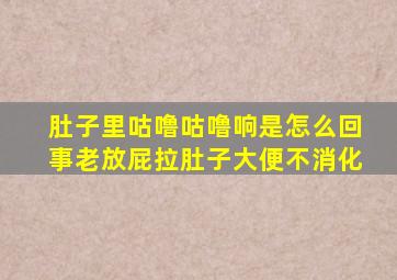 肚子里咕噜咕噜响是怎么回事老放屁拉肚子大便不消化