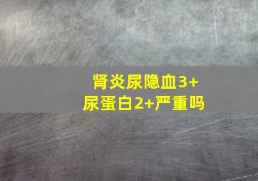 肾炎尿隐血3+尿蛋白2+严重吗