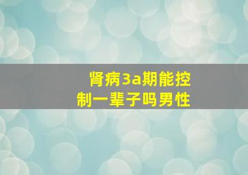 肾病3a期能控制一辈子吗男性