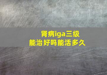 肾病iga三级能治好吗能活多久